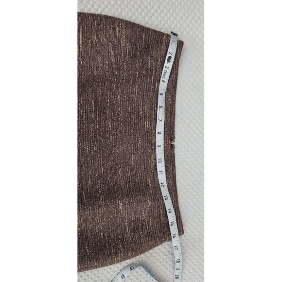 Ann Taylor Sz 6 Tweed Texture Brown‎ Gold Multicolor Lined Pencil Skirt NWT - Picture 7 of 12